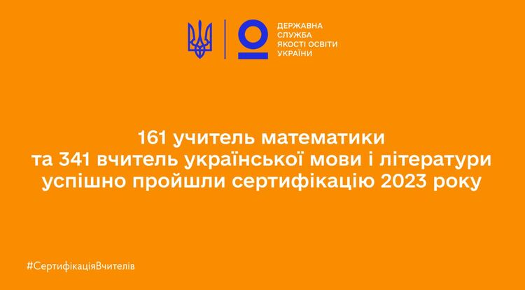 Пороговий бал успішного проходження сертифікації серед учителів математики та вчителів української мови і літератури